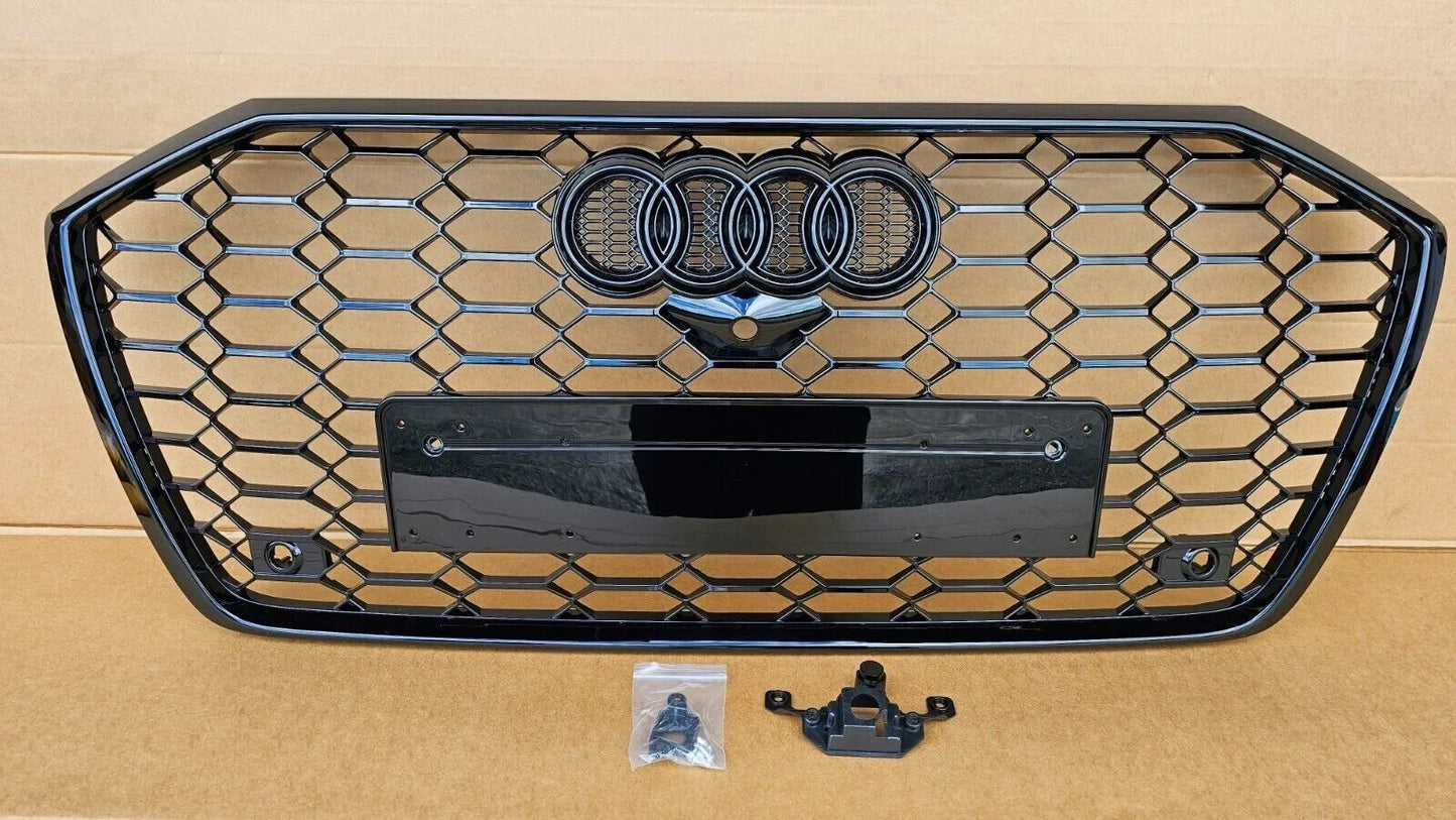 Audi RS6 C8 Facelift (2019-2022) RS6 Style Honeycomb Grille - Gloss Black