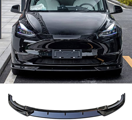 Gloss Black Front Splitter Lip Spoiler Diffuser for Tesla Model Y (2020-2023)