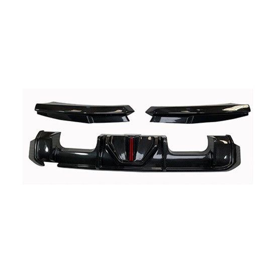 BMW G80 G81 G82 M3 M4 2021 Dry Carbon Fiber Rear Bumper Diffuser With Rain LED