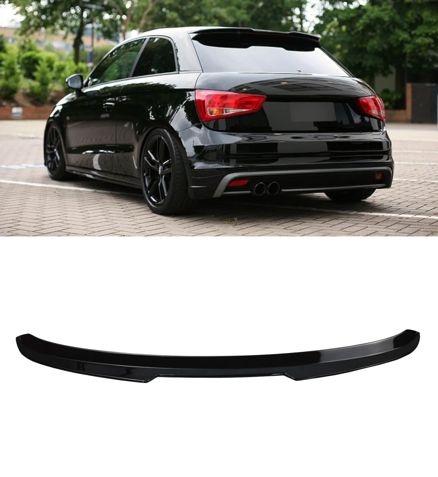 Audi A1 S-Line Rear Boot Roof Lip Spoiler Gloss Black (2015-2018) - High-Gloss Trunk Spoiler