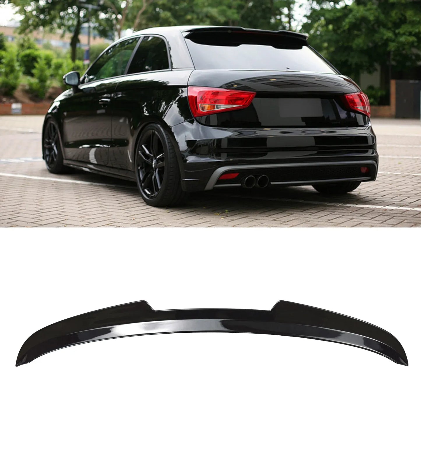 Audi A1 S-Line Rear Boot Roof Lip Spoiler Gloss Black (2015-2018) - High-Gloss Trunk Spoiler