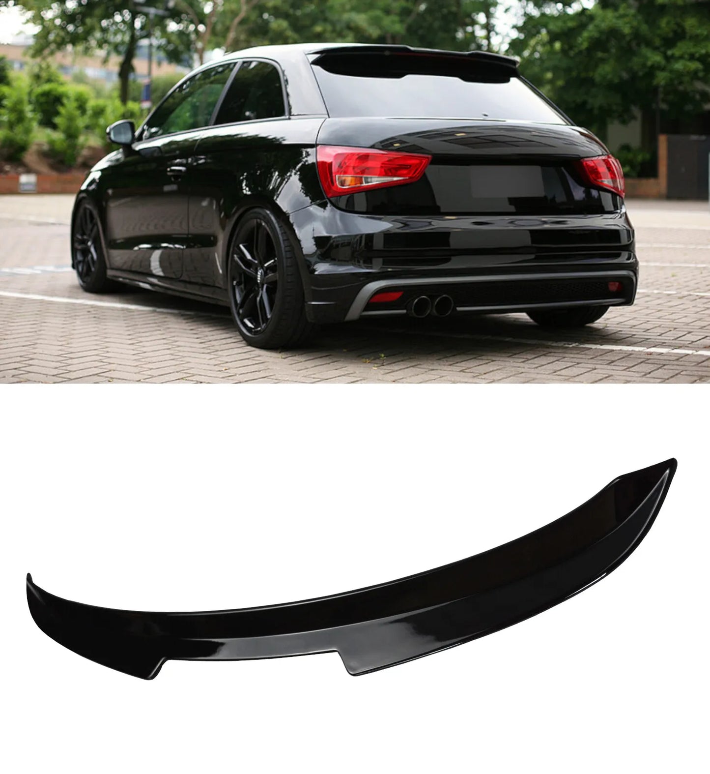 Audi A1 S-Line Rear Boot Roof Lip Spoiler Gloss Black (2015-2018) - High-Gloss Trunk Spoiler