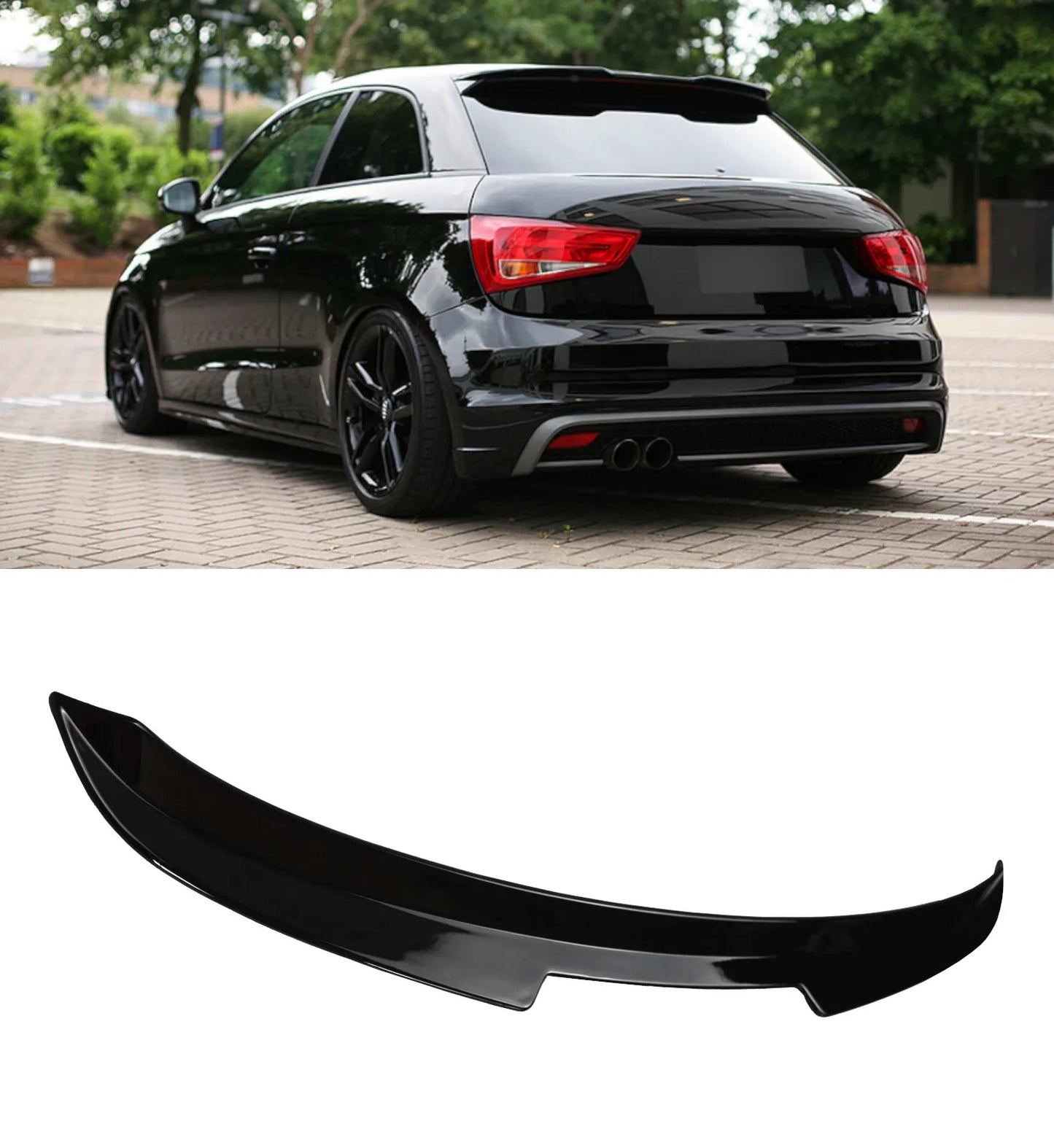 Audi A1 S-Line Rear Boot Roof Lip Spoiler Gloss Black (2015-2018) - High-Gloss Trunk Spoiler