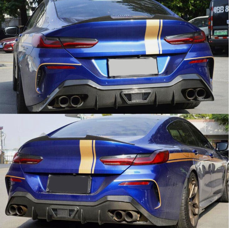 BMW 8 SERIES REAR DIFFUSER CARBON LOOK BODYKIT G16 GRAN COUPE 2019-2023