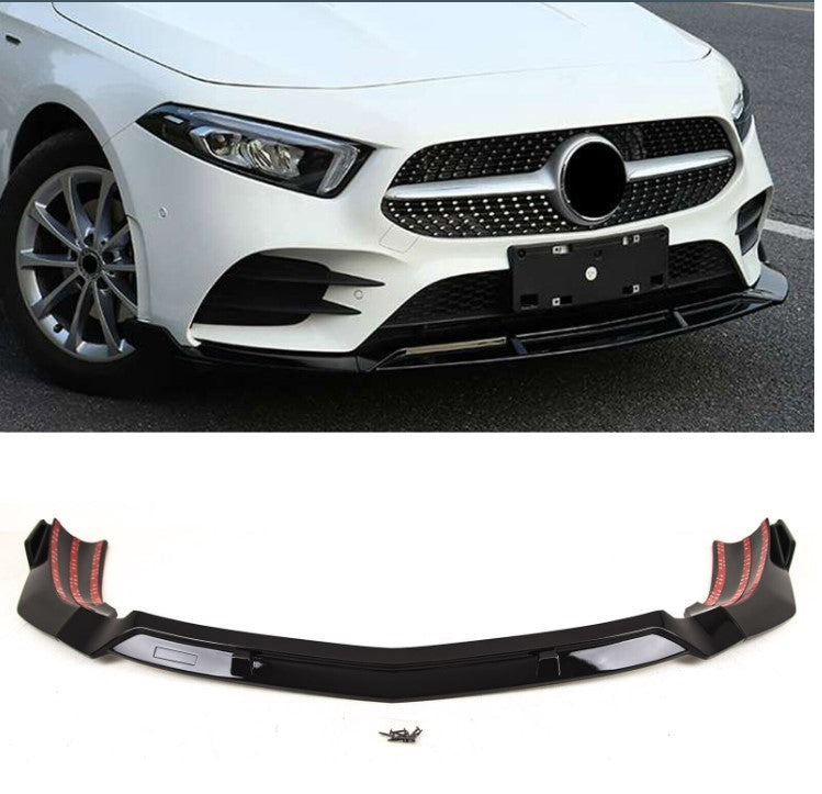 MERCEDES A CLASS W177 FRONT LIP SPLITTER BUMPER (2018+) GLOSS AMG BODYKIT