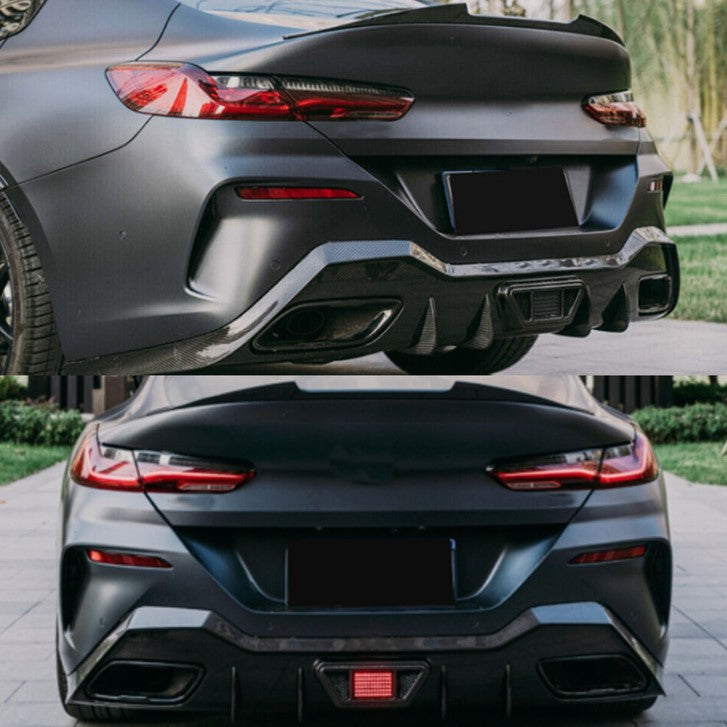 BMW 8 SERIES REAR DIFFUSER CARBON LOOK BODYKIT G16 GRAN COUPE 2019-2023