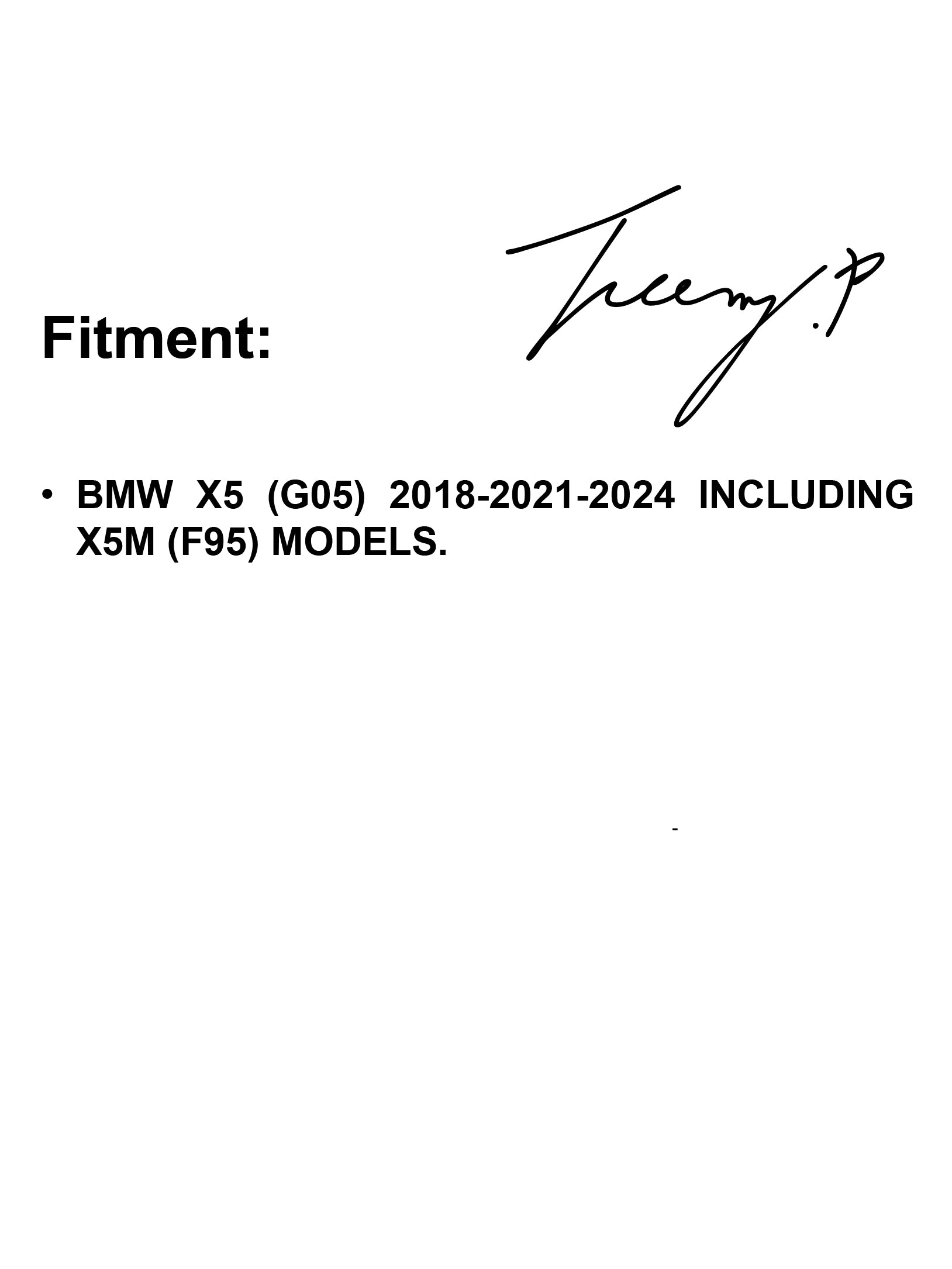 Gloss black M Performance rear roof spoiler wing installed on a 2018-2024 BMW X5 (G05) / X5M (F95) / M50