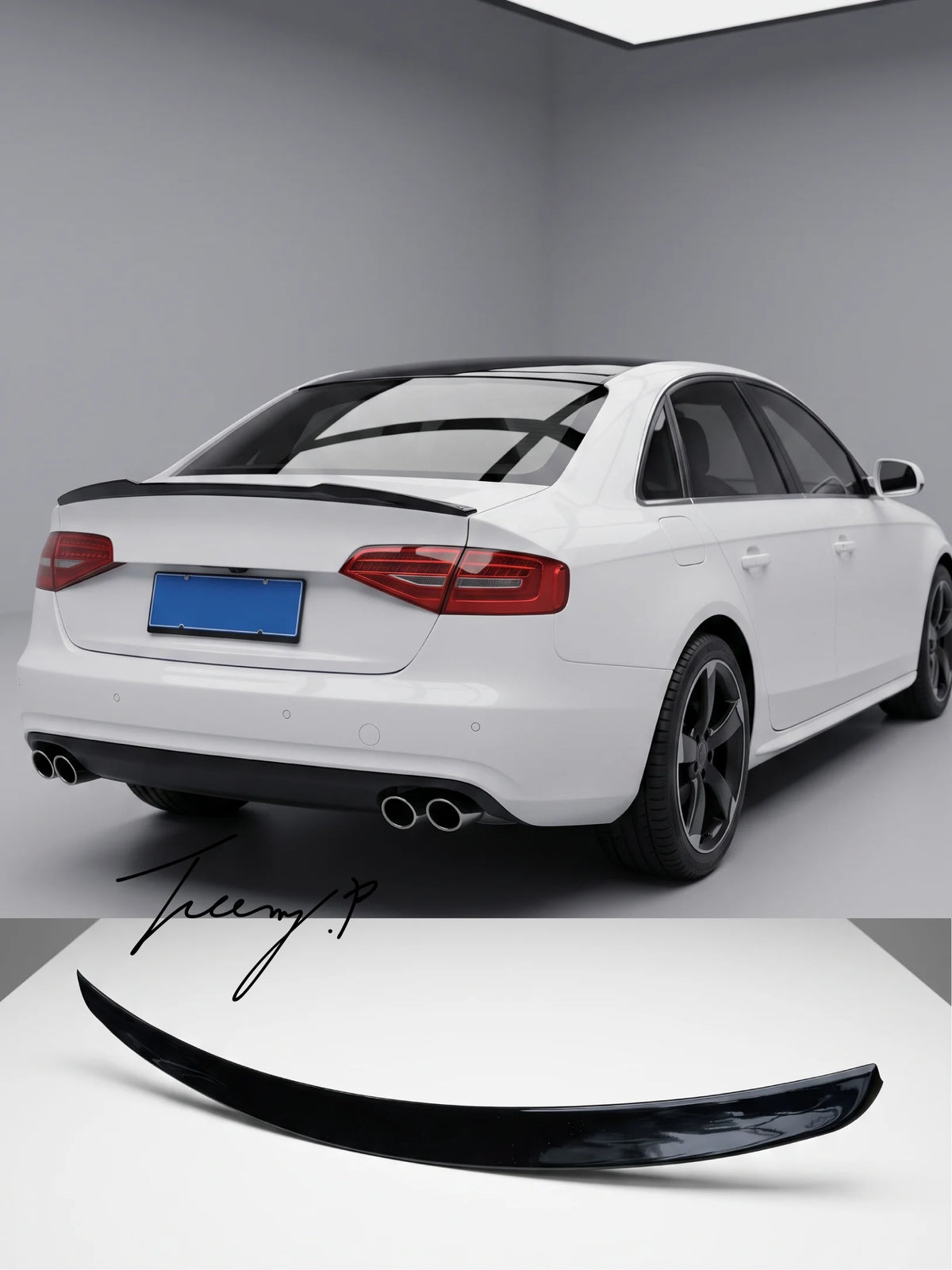 AUDI A4 B8 2013 - 2016 S4 STYLE REAR BOOT SPOILER GLOSS BLACK
