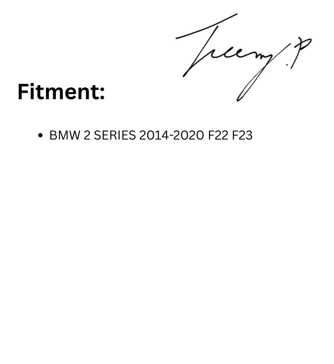 BMW 2 Series F22 F23 (2014-2020) M Performance Gloss Black Rear Trunk Boot Spoiler Lip