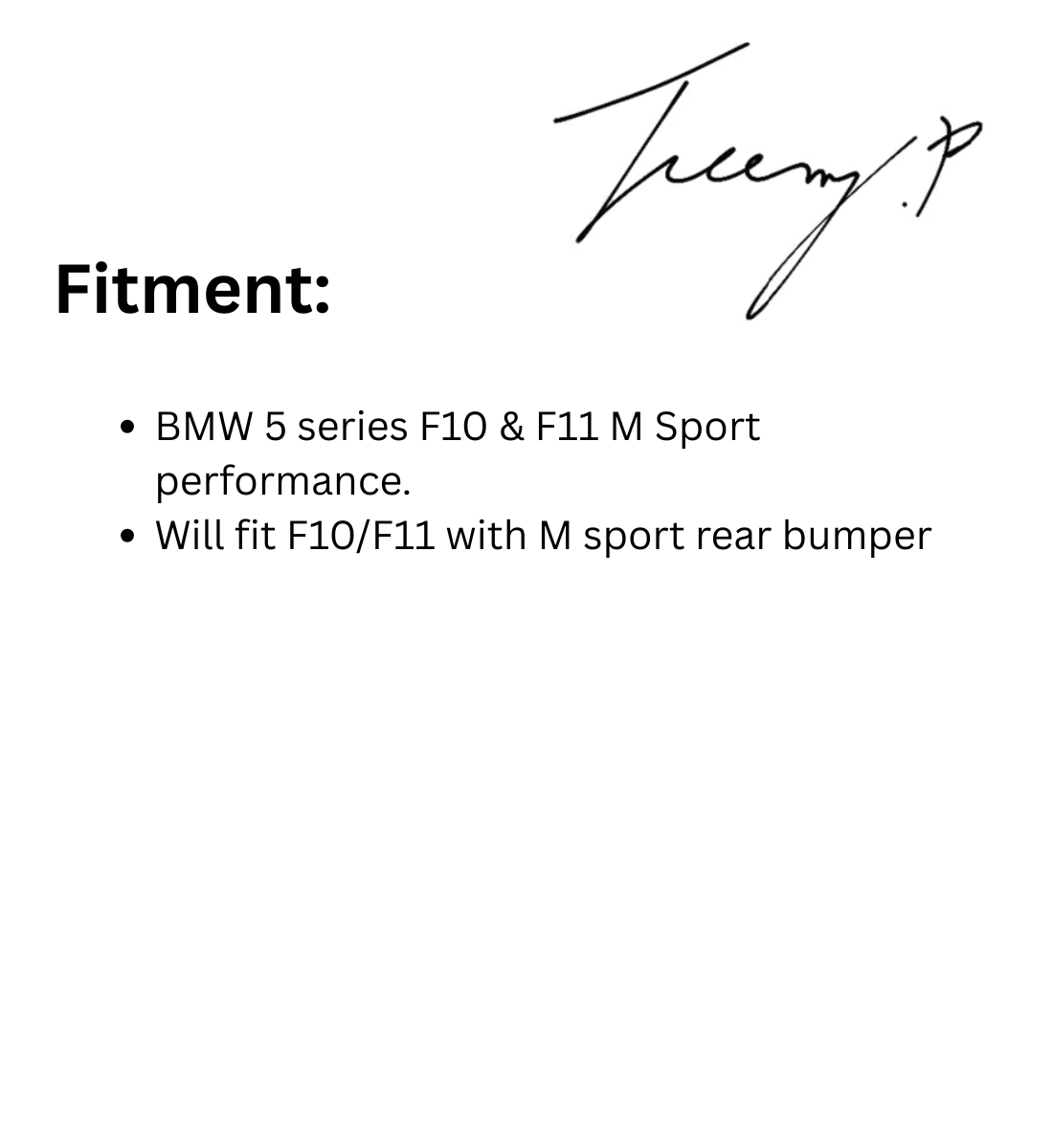 BMW 5 SERIES F10 F11 M SPORT 2010 - 2017 QUAD REAR DIFFUSER BODYKIT
