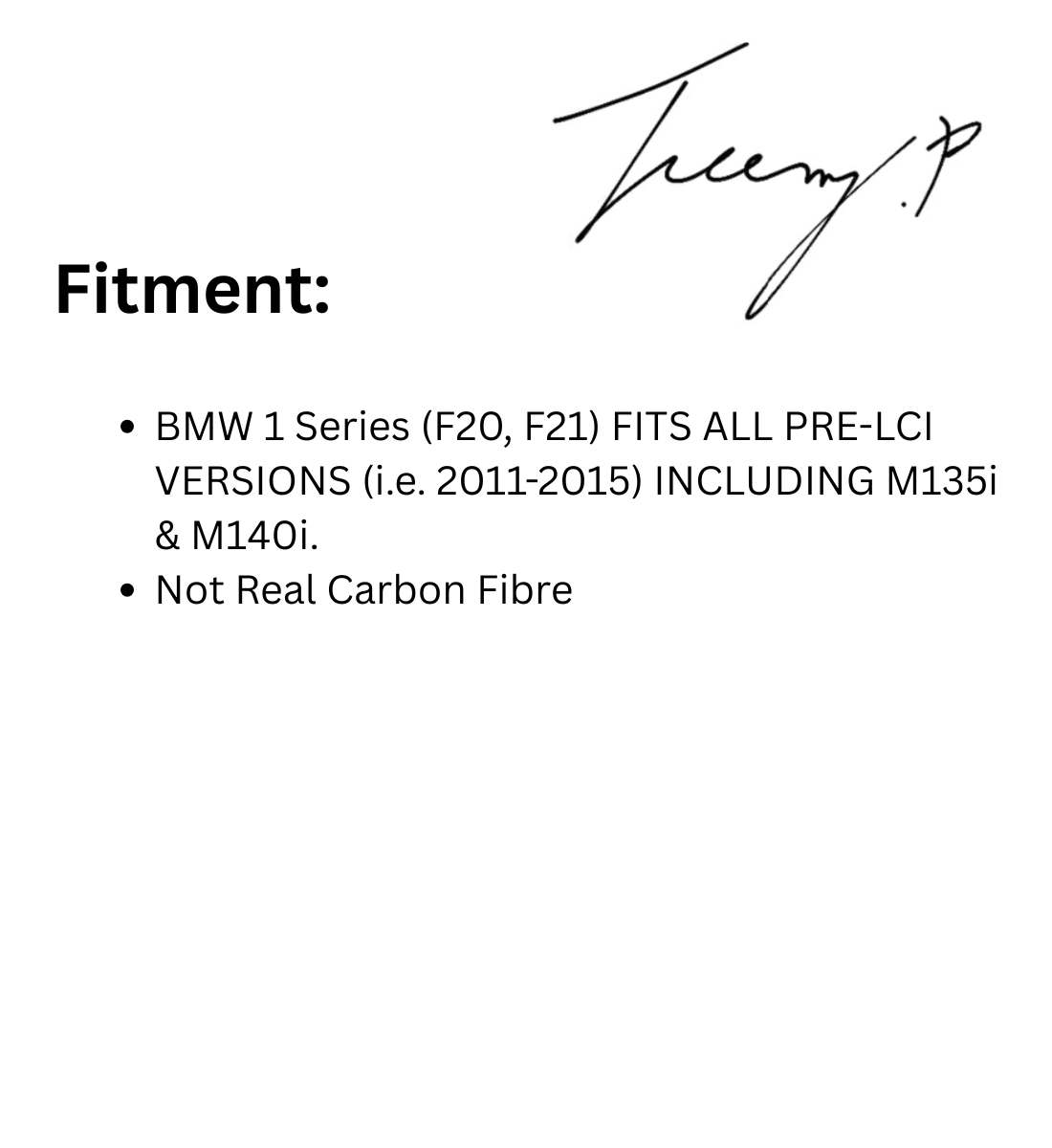 BMW 1 Series F20 F21 (2011-2019) Rear Roof Spoiler Lip Wing MP Style Carbon Look