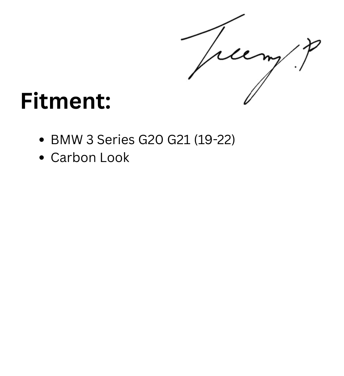 BMW 3 SERIES G20 G21 2019 - 2021 M SPORT CARBON LOOK FRONT SPLITTER BODYKIT