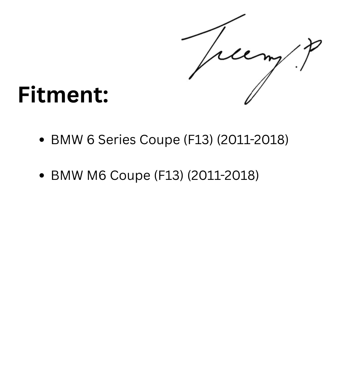 BMW 6 Series F13 Coupe (2011-2018) Gloss Black M4 Style Rear Boot Spoiler