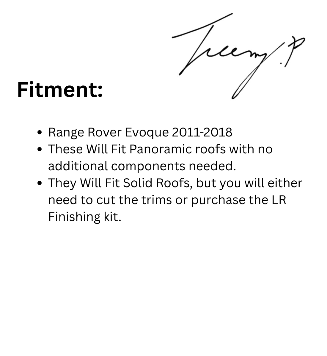 Range Rover Evoque L538 (2011-2018) Black Extended Roof Rails Raised Roof Bars Kit