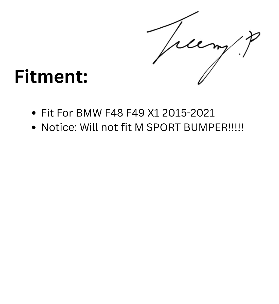 BMW X1 F48 (2015+) M Sport Front Bumper Splitter Lip & Rear Diffuser Gloss Black