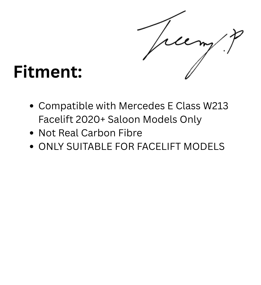 Mercedes E-Class Saloon W213 (2020+) Facelift Carbon Look B Style Front Splitter