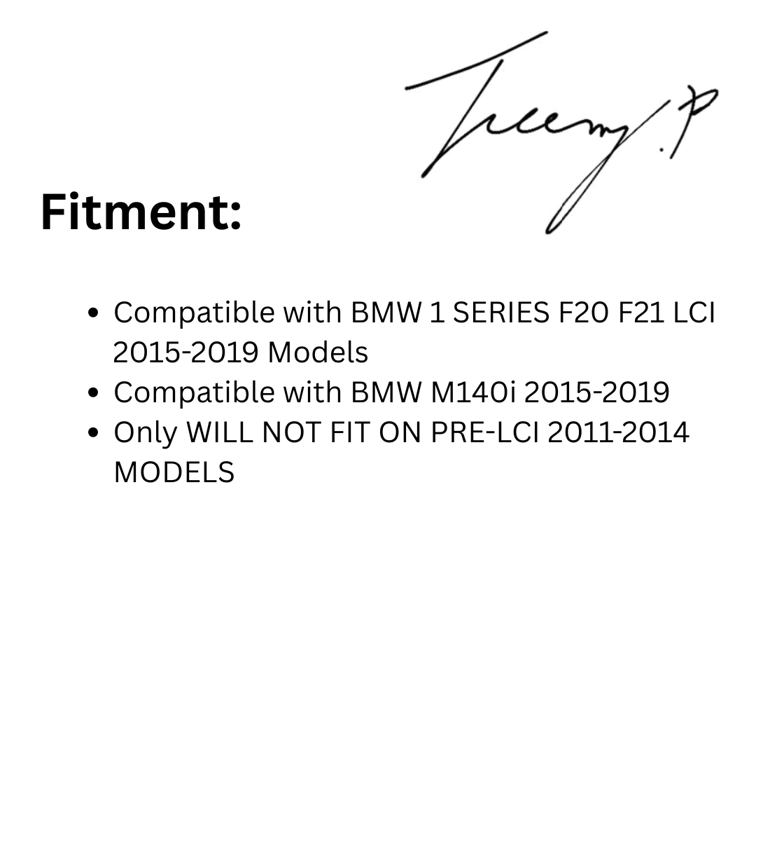 BMW 1 Series F20 2015-2019 Front Kidney Grilles Double Slat Gloss Black
