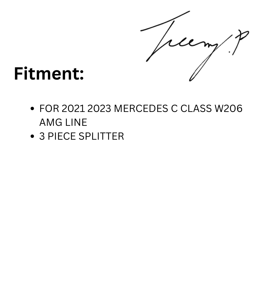 Mercedes C-Class W206 (2021-2023) AMG Line Gloss Black Front Lip Splitter spoiler