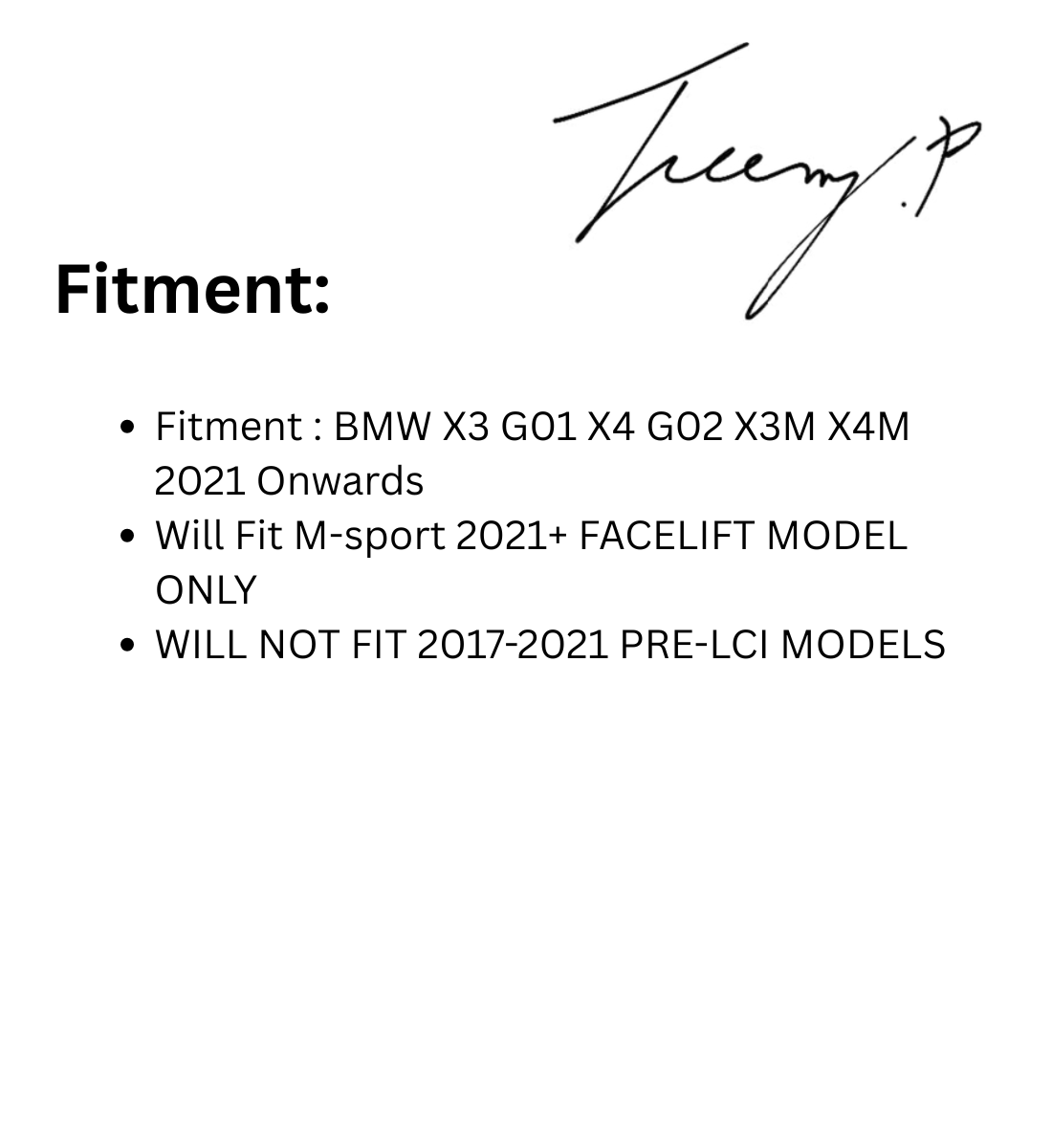 BMW X3 G01 X4 G02 X3M X4M Facelift (2021+) M Performance Front Splitter Lip