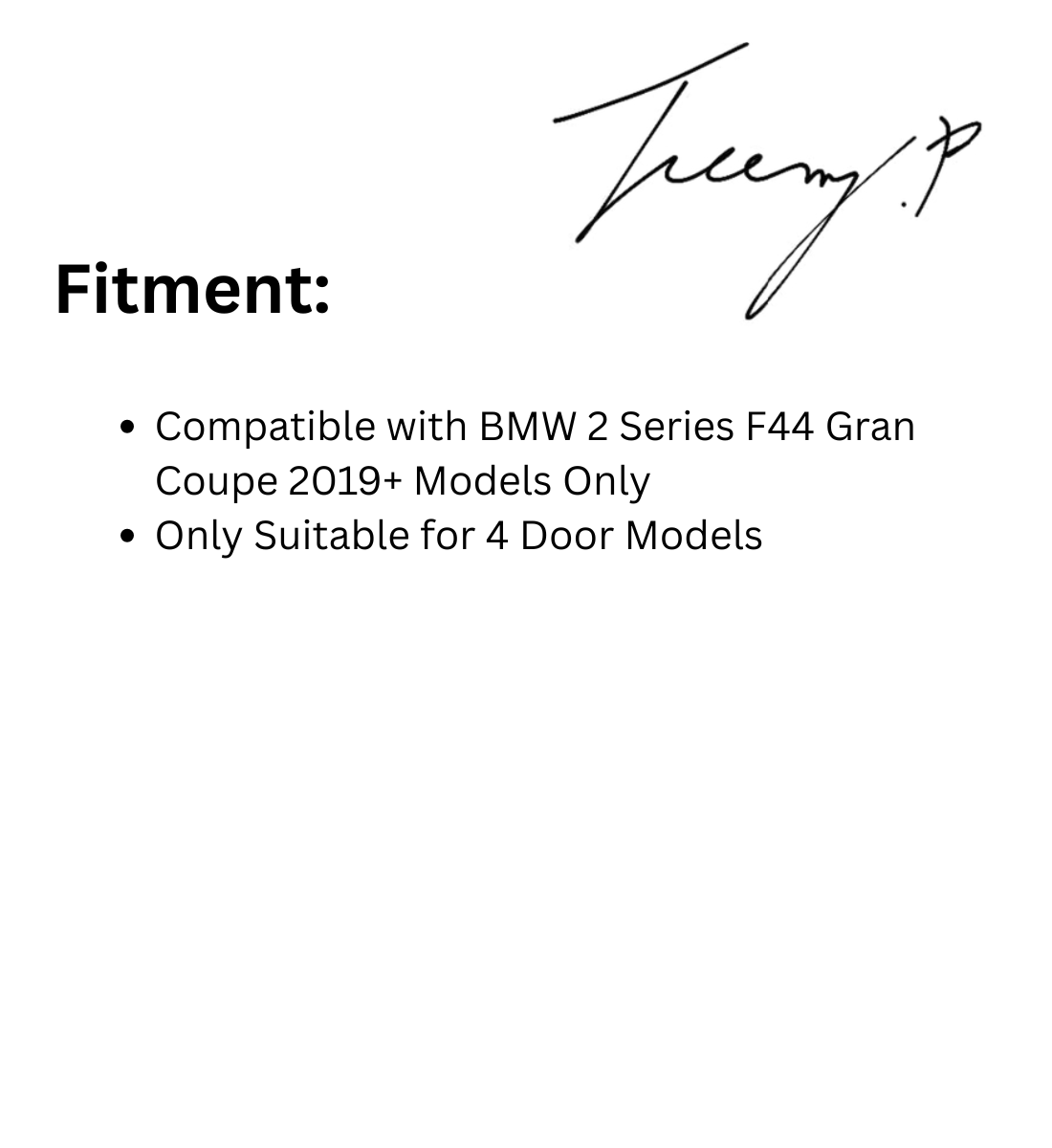 BMW 2 SERIES F44 2019+ FRONT LIP SPLITTER GRAN COUPE BODYKIT