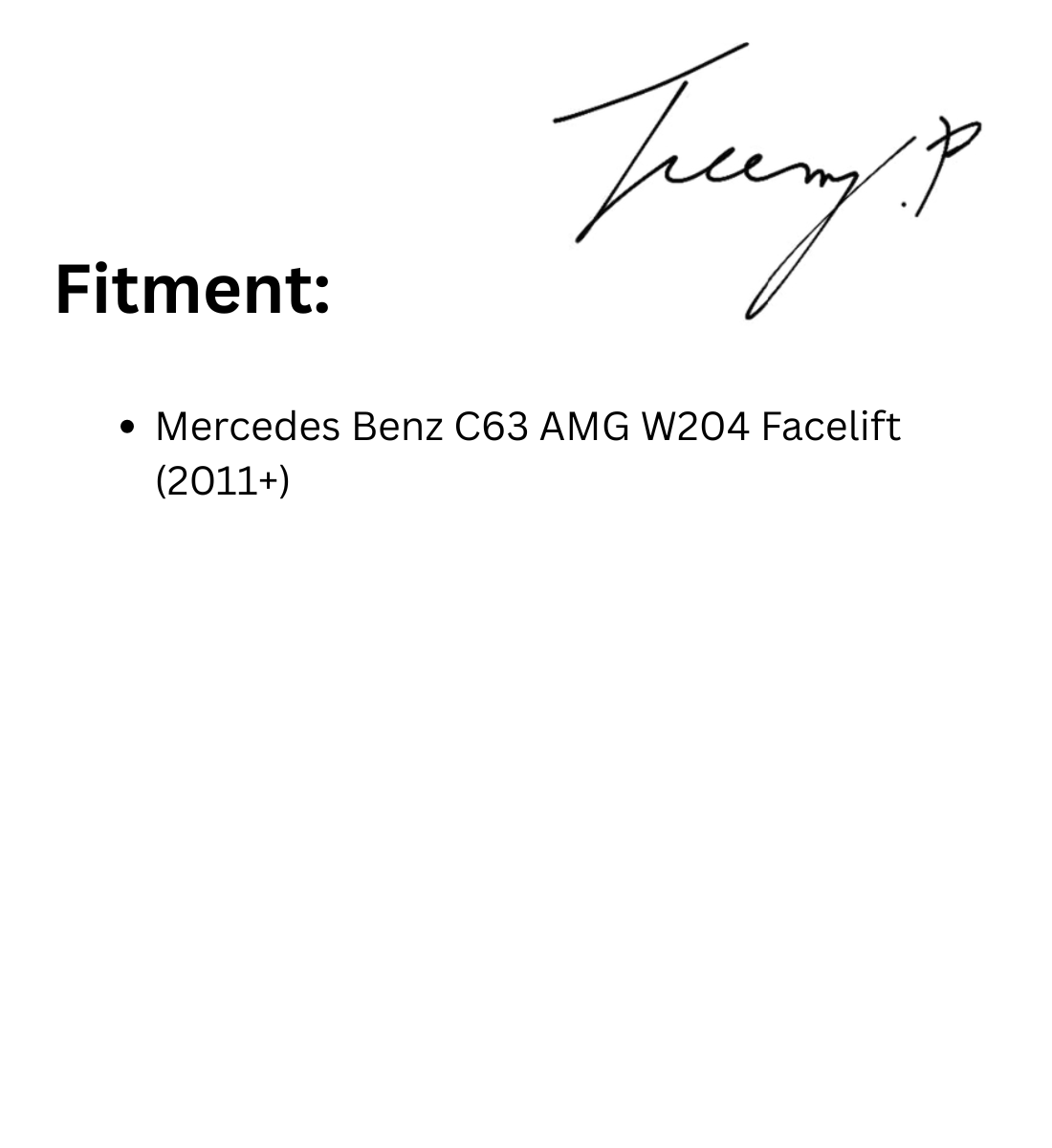 Mercedes Benz C63 AMG W204 Facelift (2011+) Big Fin DTM Diffuser - Carbon Fiber