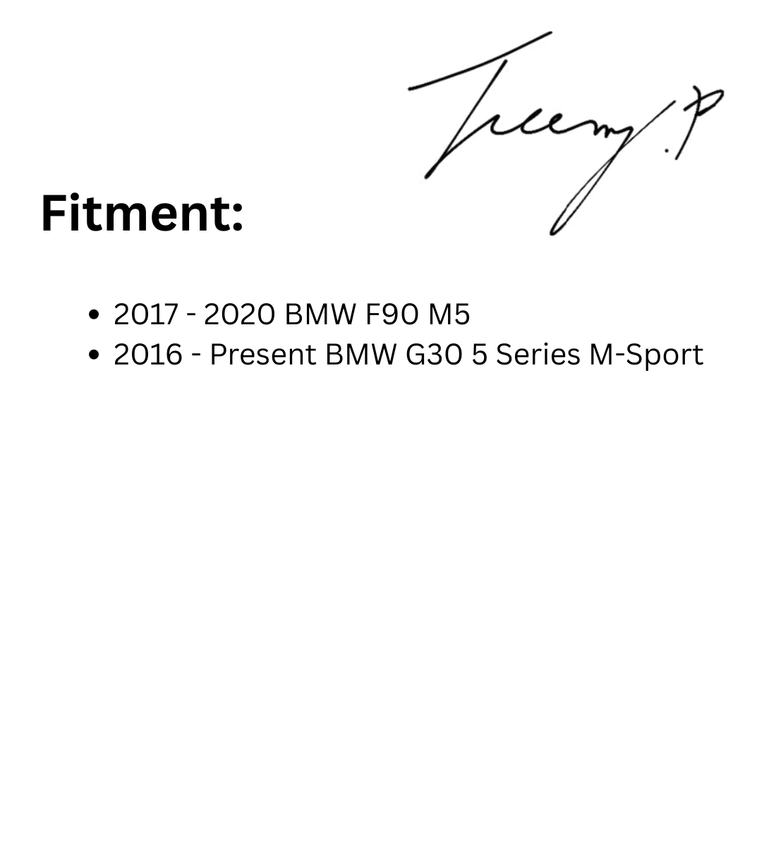 BMW F90 M5 (2017–2020) & G30 5 Series M Sport (2016–Present) Gloss Black Front Kidney Grille