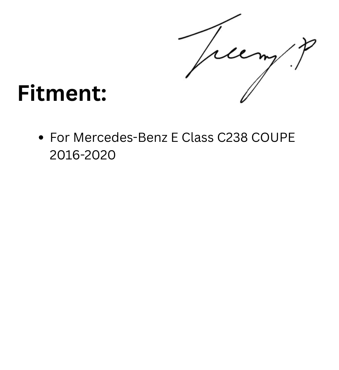 Mercedes E-Class C238 Coupe (2016–2020) E63 S AMG Style Gloss Black OEM Boot Spoiler