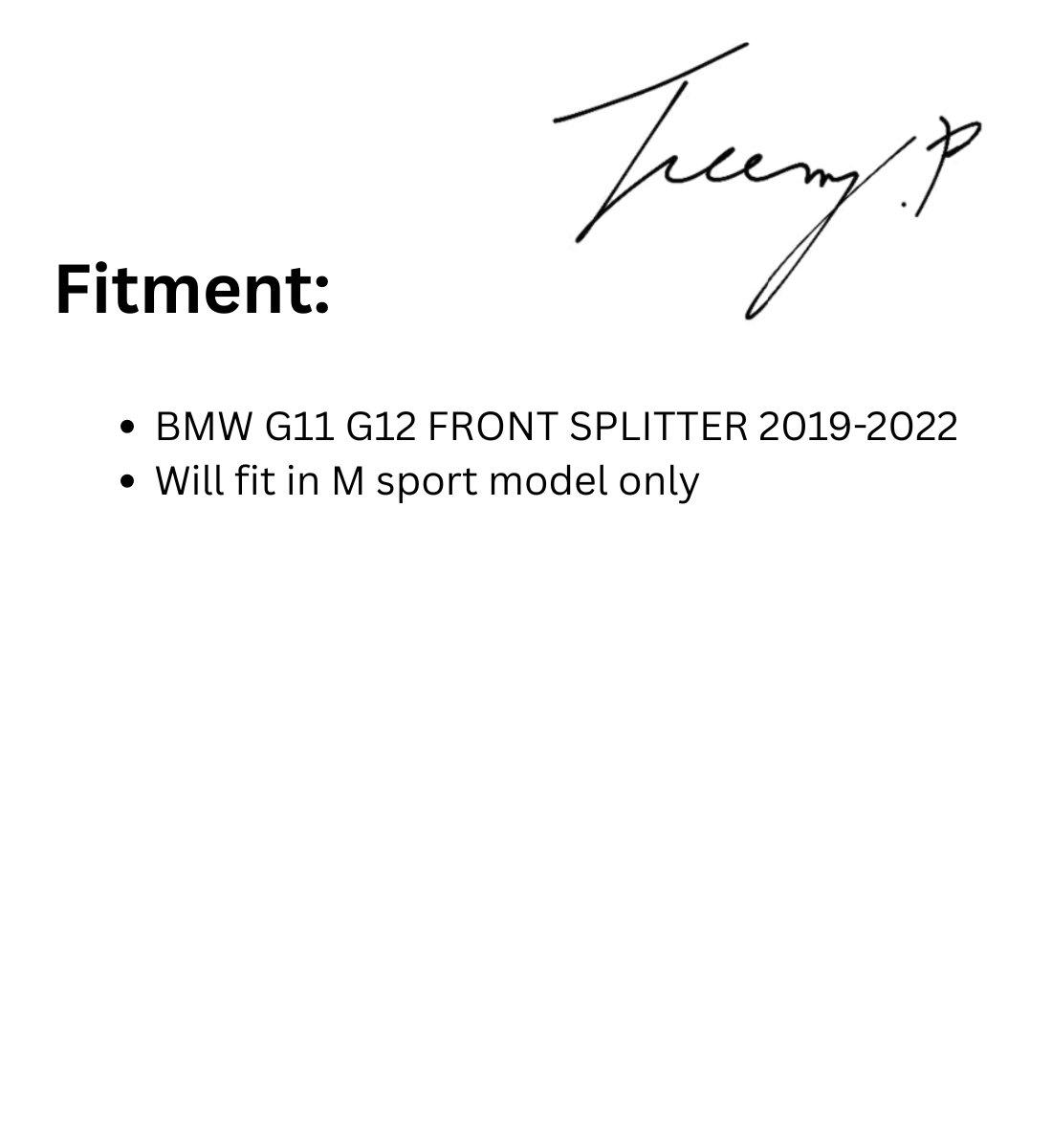 BMW 7 SERIES G11 G12 2019 - 2022 FRONT LIP SPOILER BODYKIT