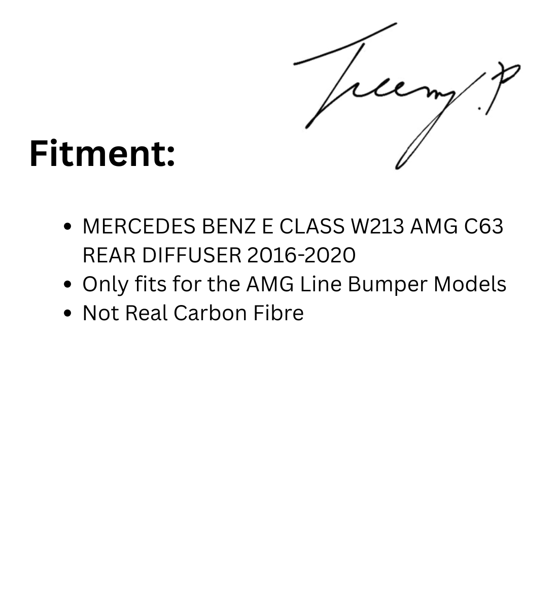 Mercedes E-Class W213/S213 (2016–2023) AMG F1 Light Style Rear Diffuser Carbon Look Tailpipes