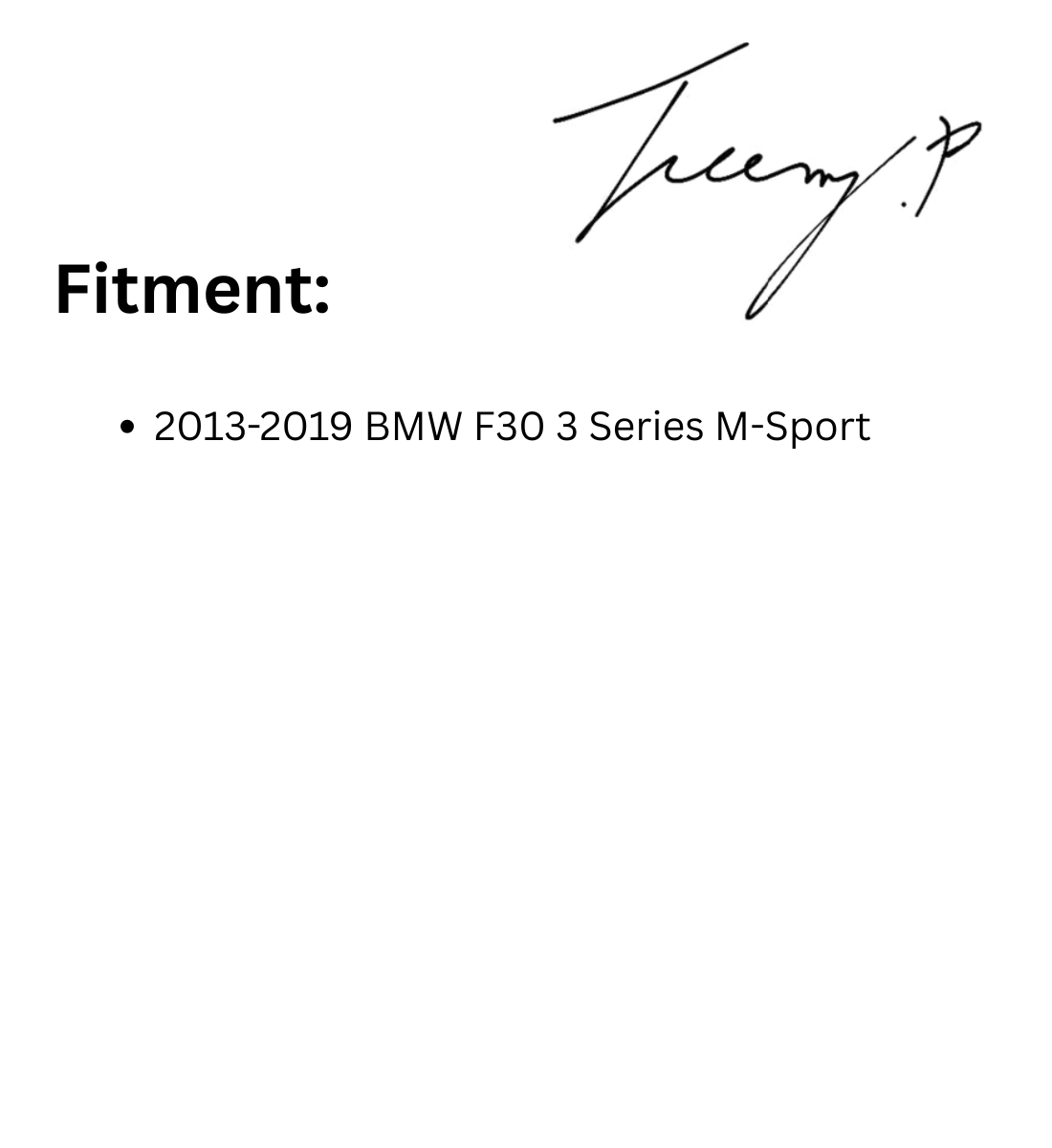 BMW 3 SERIES F30 2013-2019 M-Sport Gloss Black - V3 Spoiler Treen Performance
