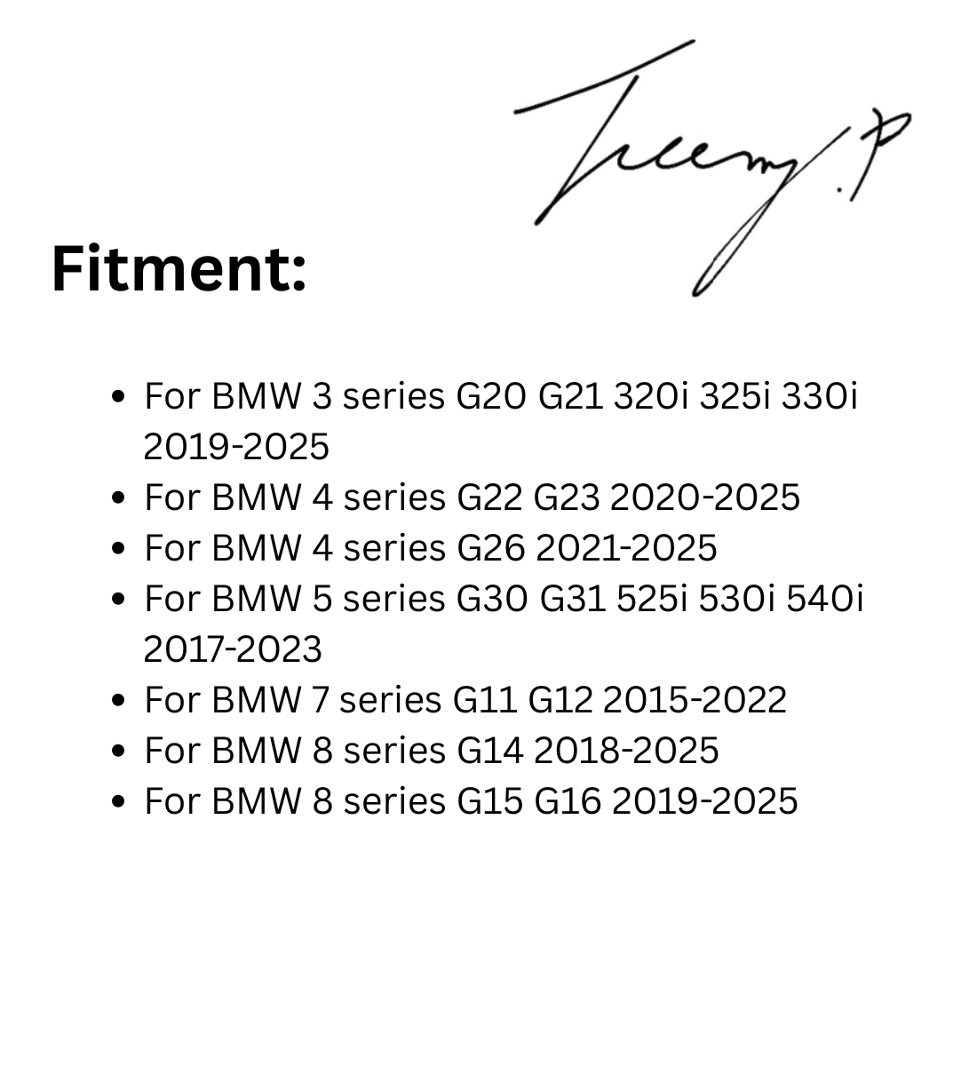 BMW 3 Series G20 (2017–2020) Gloss Black M5 Style Side Mirror Cover Cap