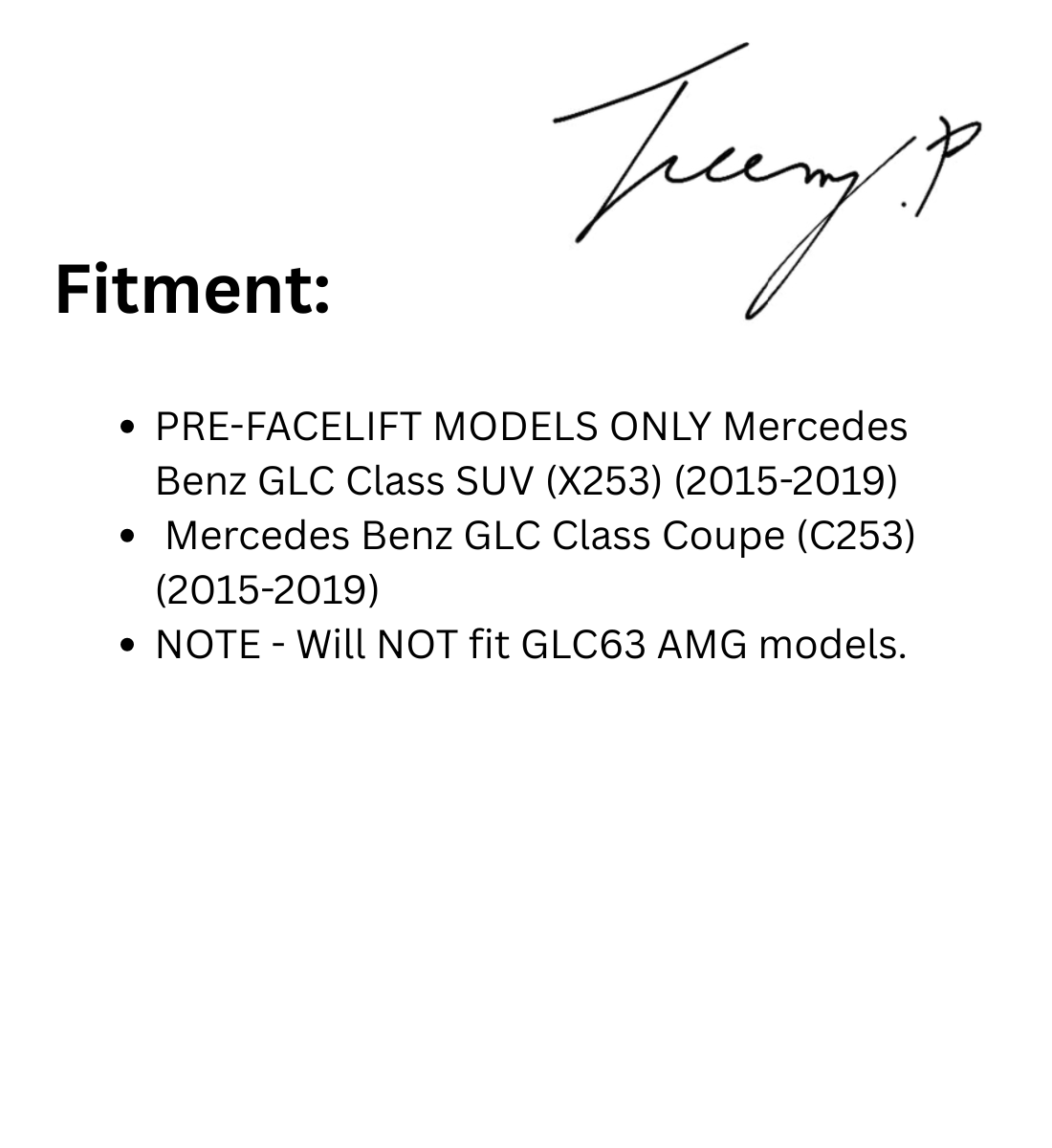 Mercedes-Benz GLC Class W253 (2015–2019) Gloss Black Panamericana GT GTR Grille Grill