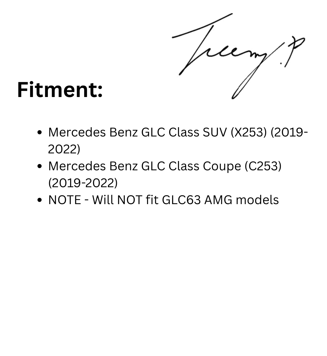 Mercedes-Benz GLC Class W253 (2019-2022) Gloss Black Panamericana GT GTR Grille Grill