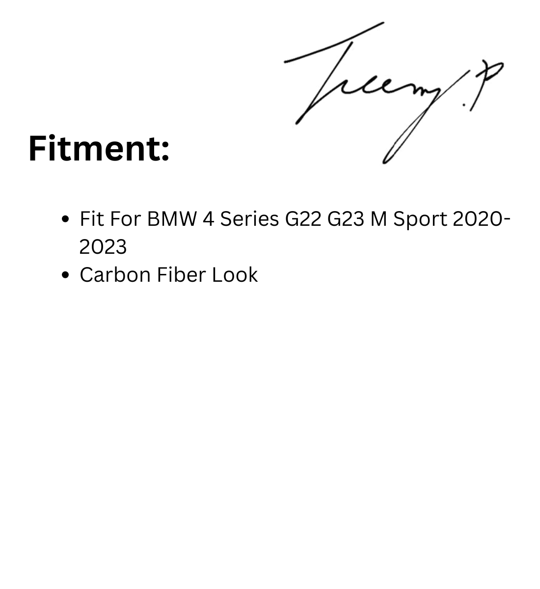 BMW 4 Series G22 G23 M Sport (2020–2023) Carbon Look Front Splitter Lip Spoiler