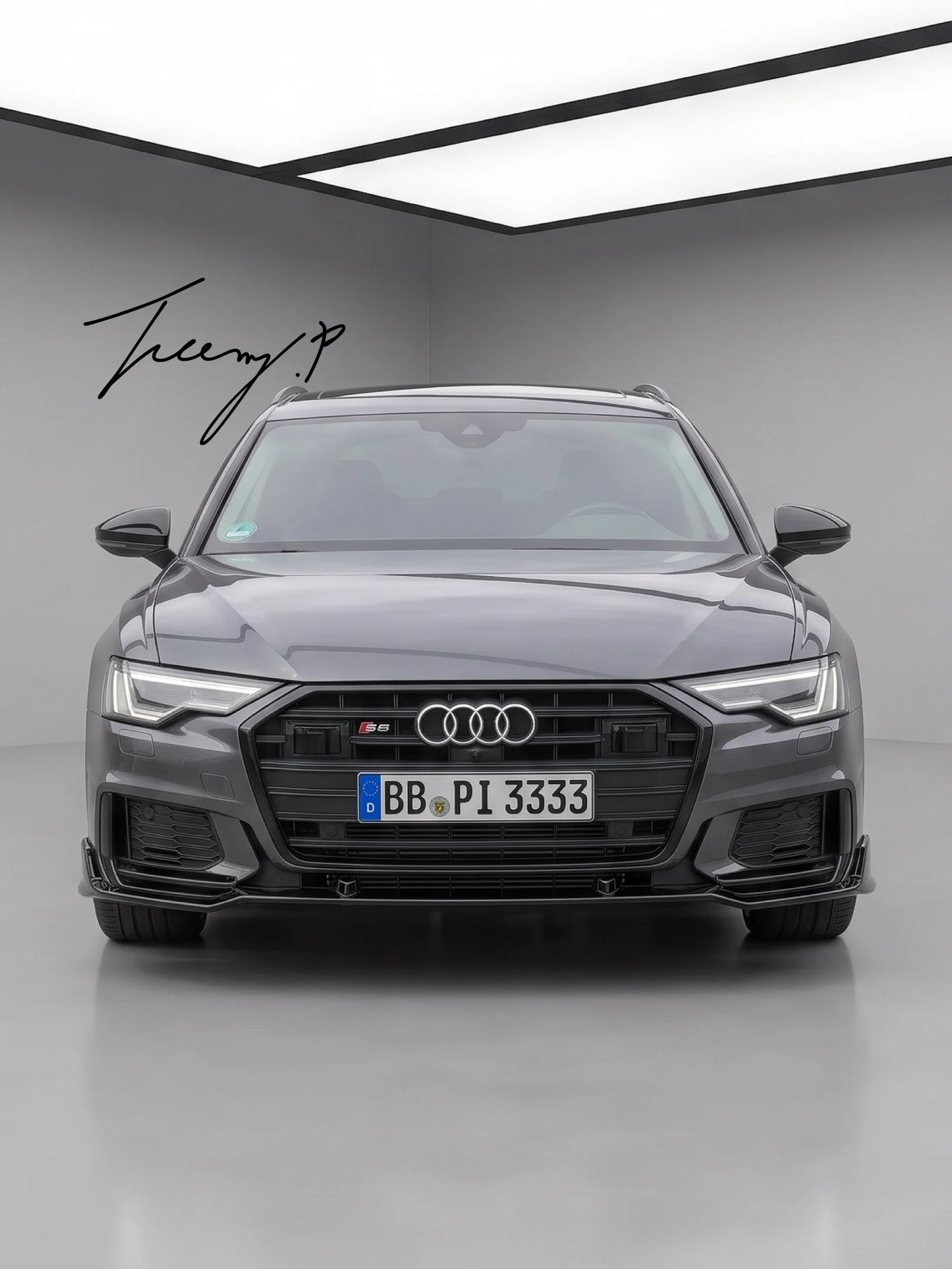 Gloss Black Front Splitter Spoiler Lip for Audi A6 S6 S Line C7 2016-2018