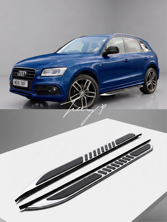 Aluminum Monsoon style side step running boards installed on a 2008-2016 Audi Q5 8R