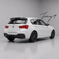 Front lip splitter, rear diffuser, and body kit installed on a 2015-2018 BMW 1 Series F20 LCI Hatchback