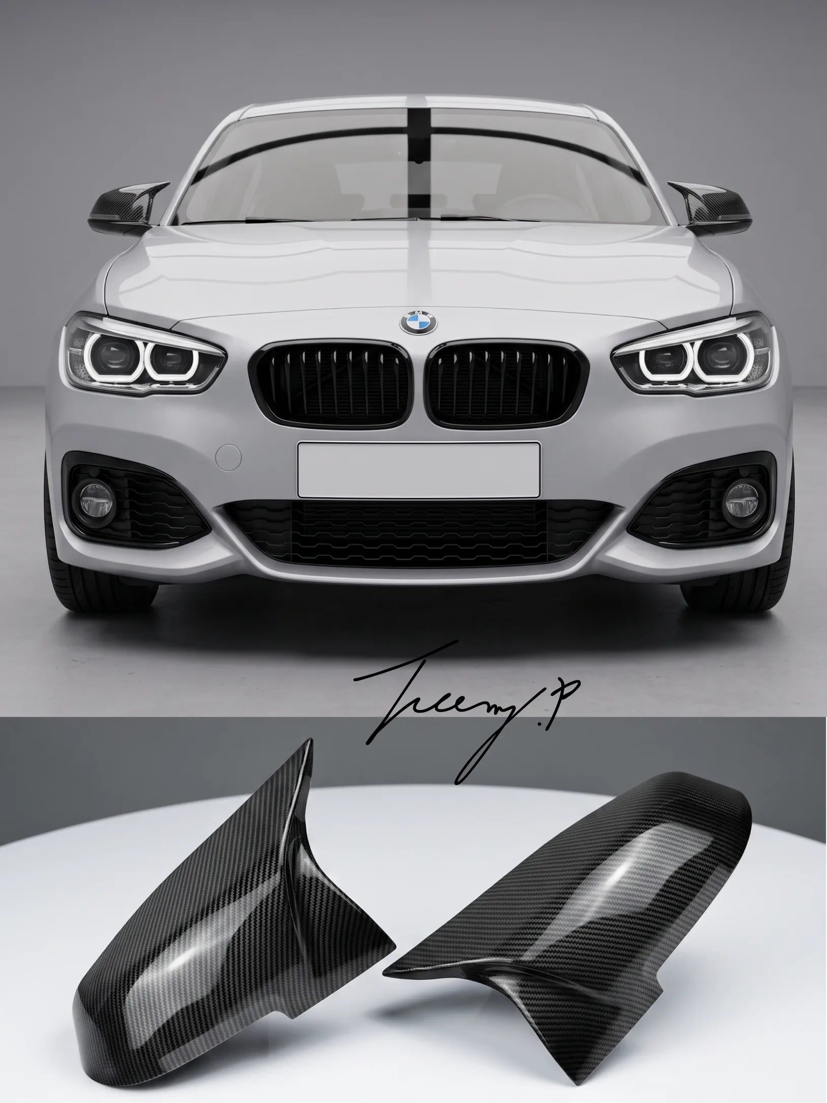 BMW 1 Series F20 F21 2012 – 2019 Carbon Look Mirror Cover Caps