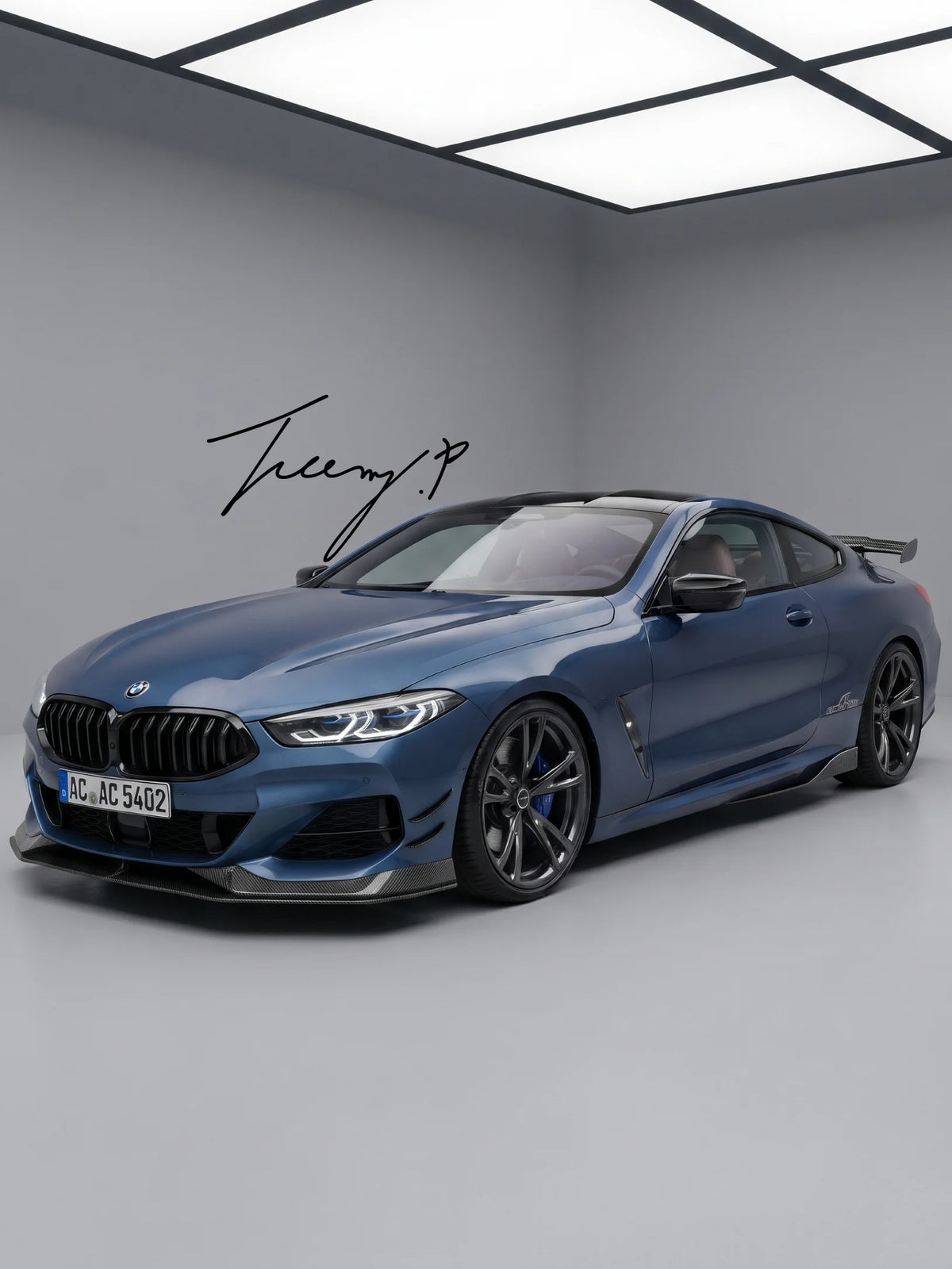 BMW 8 Series G14 G15 G16 2018-2021 M Sport Carbon Look ABS Front Lip Splitter Spoiler