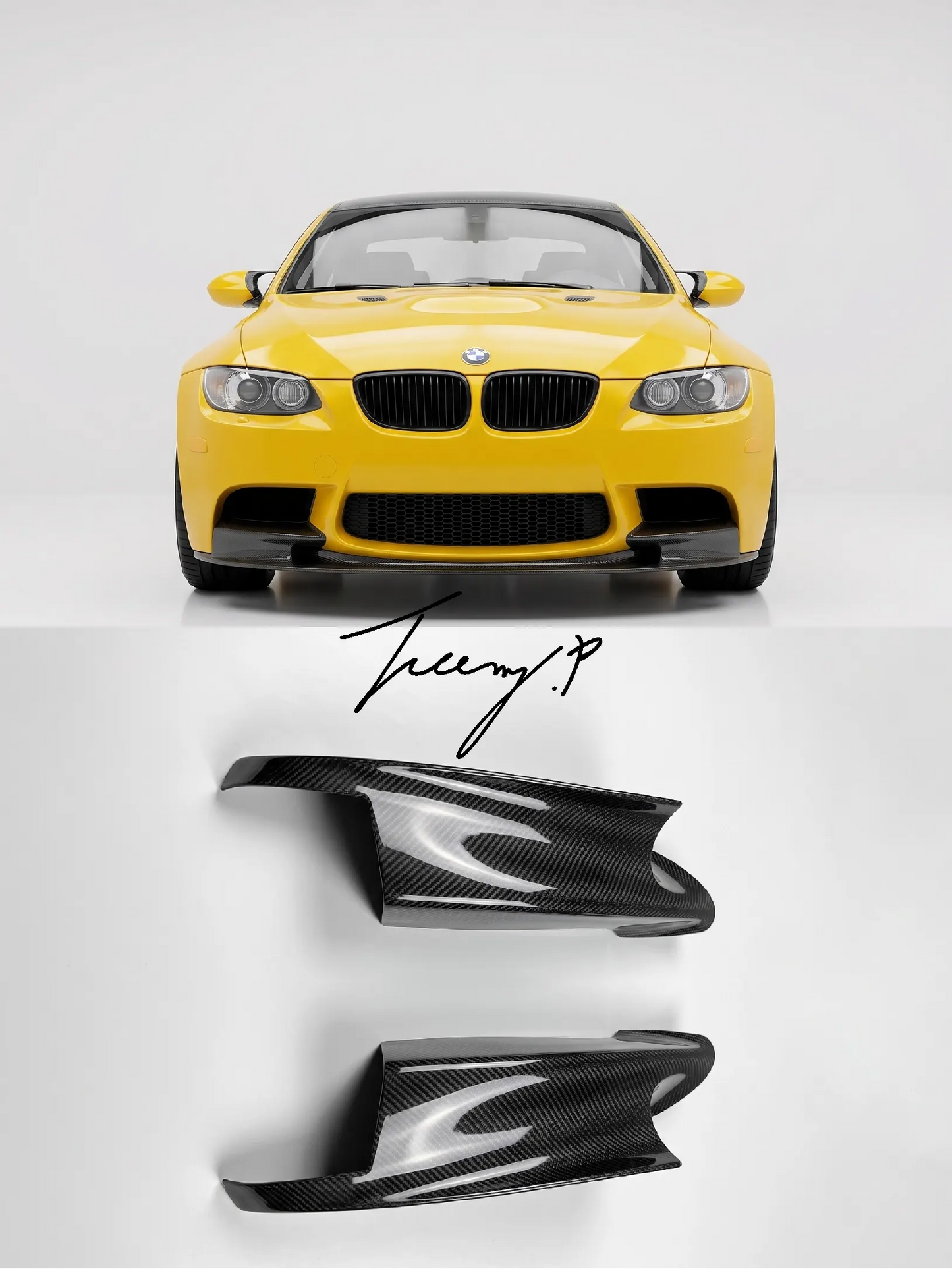 BMW M3 E90 E92 E93 2008–2013 Carbon Look Front Bumper Corner Splitters Body Kit