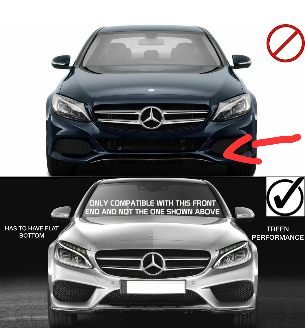 Mercedes C Class W205 OEM Splitter (2014-2019)