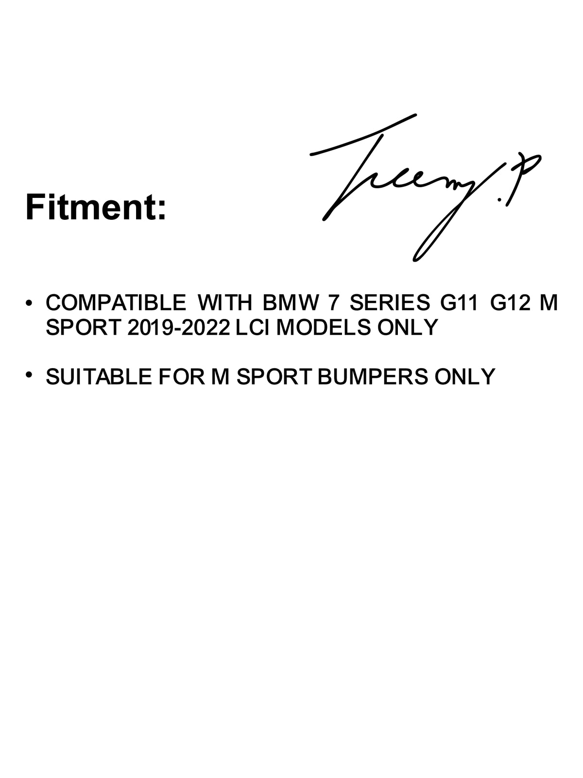 M Performance-style rear diffuser valance installed on a 2019-2022 BMW 7 Series LCI G11 / G12