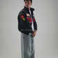 Vintage Ferrari Jacket Black Embroidered Padded - Unisex - Outdoor Coat Women & Mens Hoodie