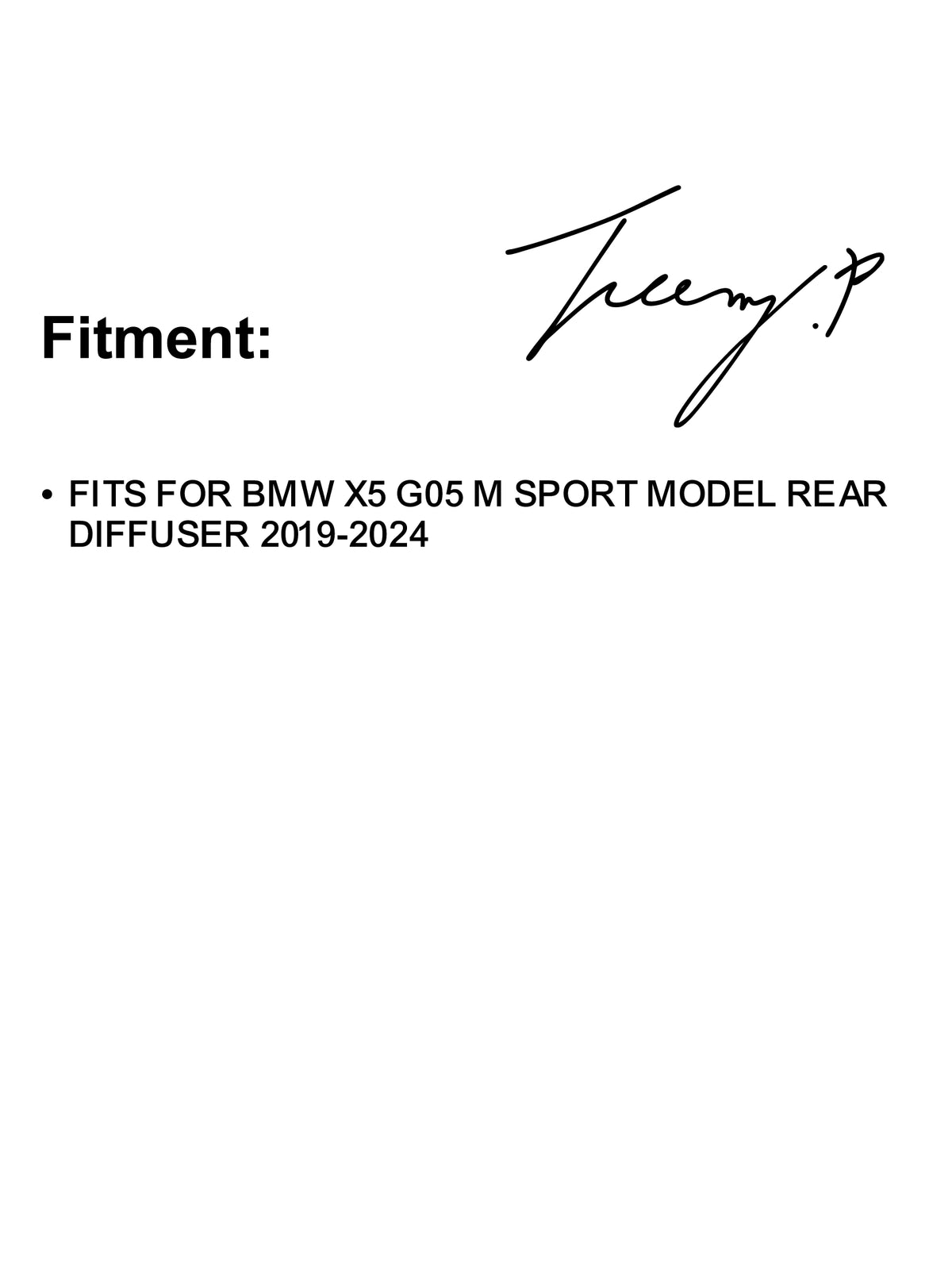 BMW X5 G05 M Sport 2019-2024 Carbon Look Competitive Style Rear Bumper Diffuser