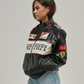 Ferrari Jacket Leather Black Embroidered Racing F1 - Unisex - Outdoor Coat Women & Mens Hoodie