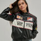 Ferrari Jacket Leather Black Embroidered Racing F1 - Unisex - Outdoor Coat Women & Mens Hoodie