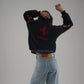 Vintage Ferrari Jacket Black Embroidered Padded - Unisex - Outdoor Coat Women & Mens Hoodie