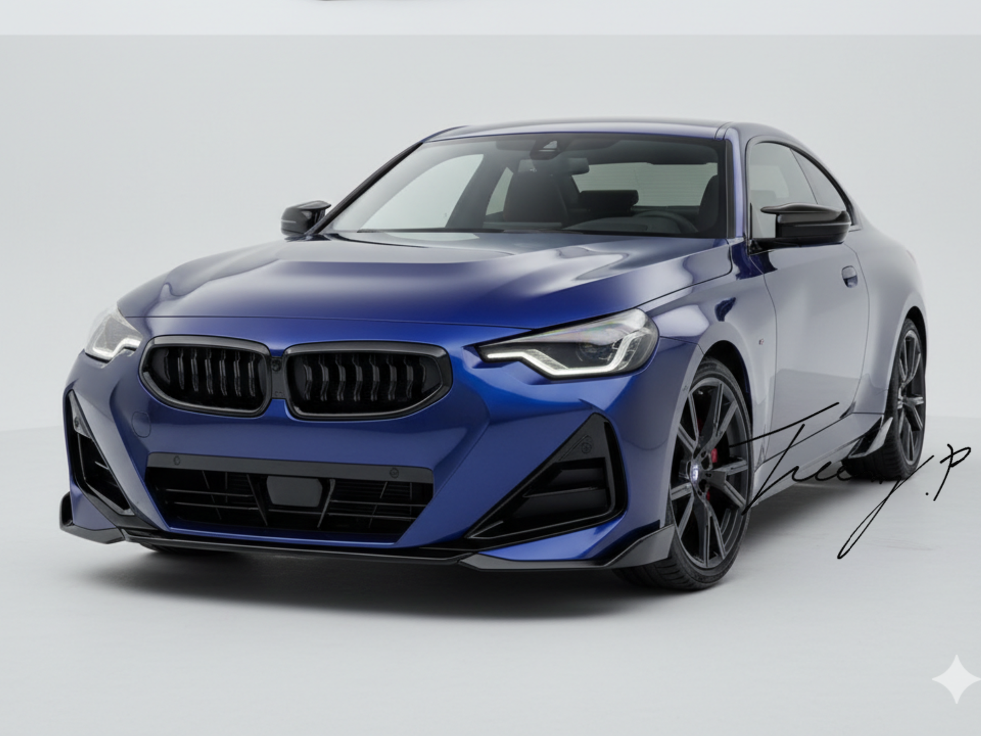 BMW 2 Series G42 Coupe (2022+) MP Style Gloss Black Front Splitter Spoiler Lip
