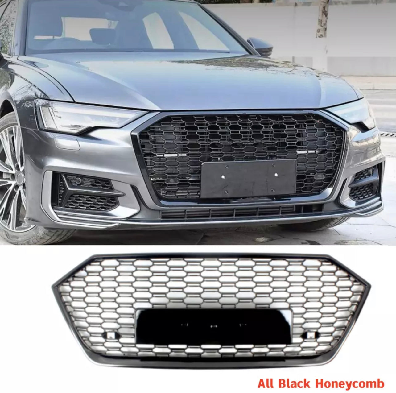 AUDI A6 /AVANT S6 C8 GLOSS BLACK HONEYCOMB FRONT GRILLE 