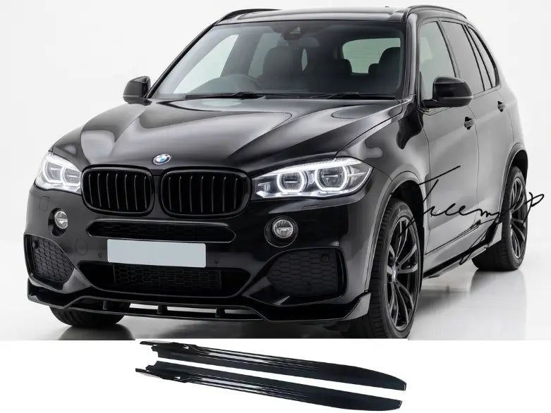 BMW X5 F15 X6 F16 2013 – 2018 MP STYLE GLOSS BLACK SIDE SKIRT EXTENSION BLADES LIP SPLITTER